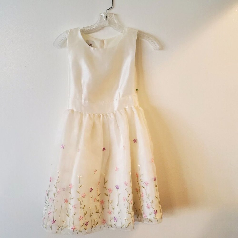 Girls Ivory with Pastel Flowers Formal Dress Special Edition Size 14 NWT Sears